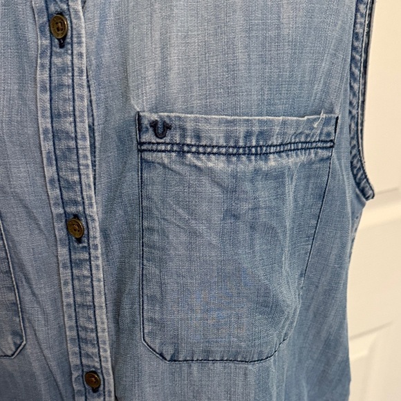 True Religion Sleeveless Blue Denim Dress - Picture 2 of 9